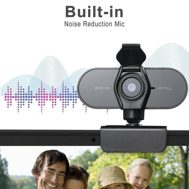 30FPS AutoFocus 1080P USB 2.0 Webcam Built-in Stereo Noise Reduction Microphone