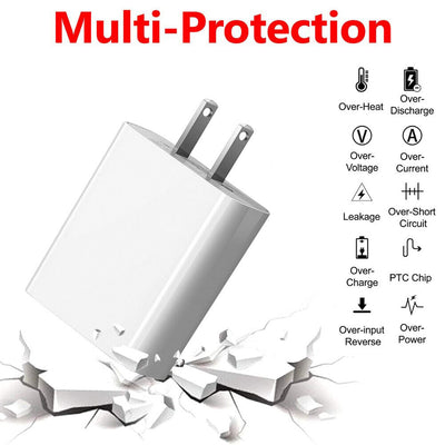 18W QC 3.0 USB Wall Charger Fast Charging For Galaxy S20 Note 10, iPhone 11 XS 8