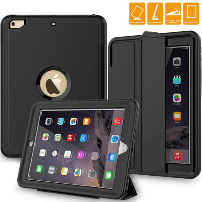 Rugged Protective Trifold Stand Case w/ Pencil Holder for iPad 7th 10.2" 2019
