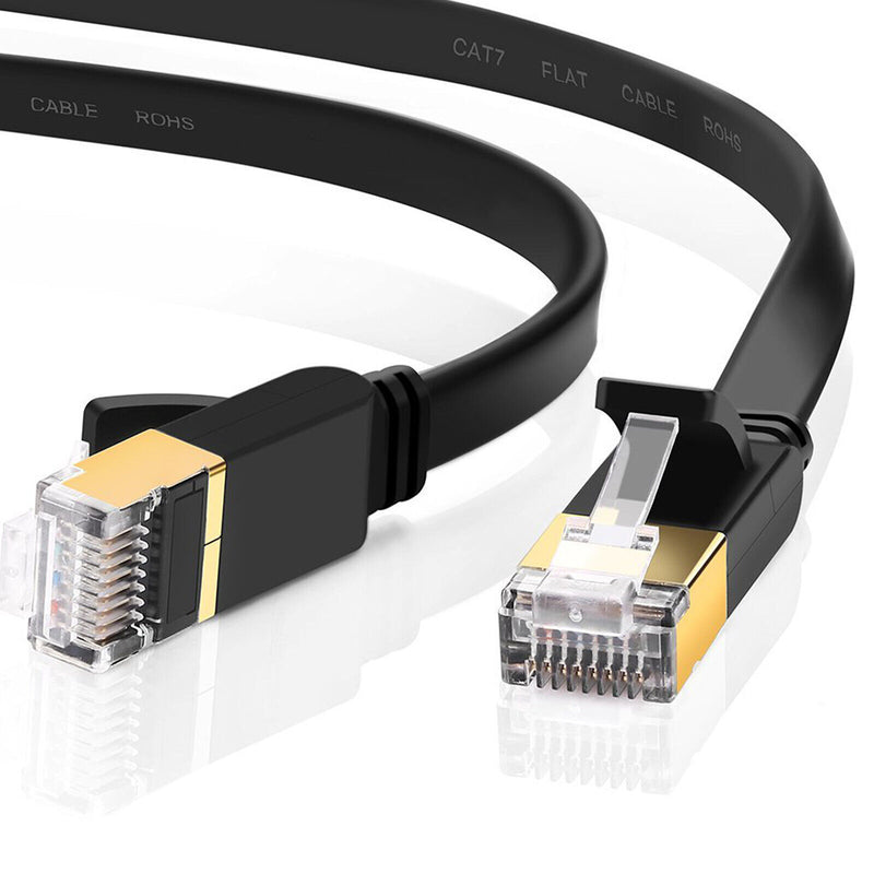 Cat 7 Gigabit Ethernet Cable Cord Flat Design 10Gbps for 600Mhz/s STP for PC PS4