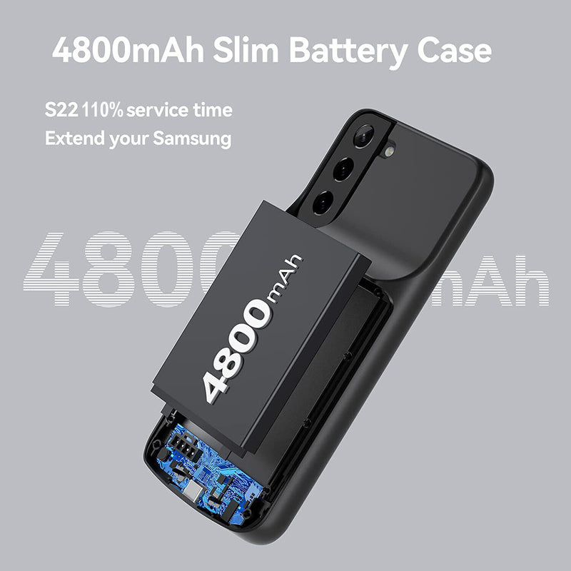 For Galaxy S22 6.1" Rechargeable Battery Case Backup Power Bank [4800mAh] CA