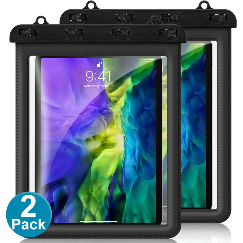 IPX8 Waterproof Tablet Case Dry Pouch w/Lanyard&Transparent Windows,up to 11inch