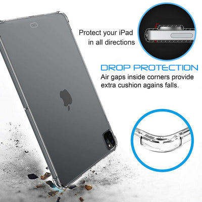 Shockproof Clear TPU Case Back Cover+Screen Protector for iPad 10.2 9th Gen 2021