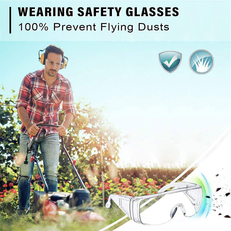 Safety Glasses with Clear Anti Fog, Scratch Resistant, UV Protection, OTG Lenses