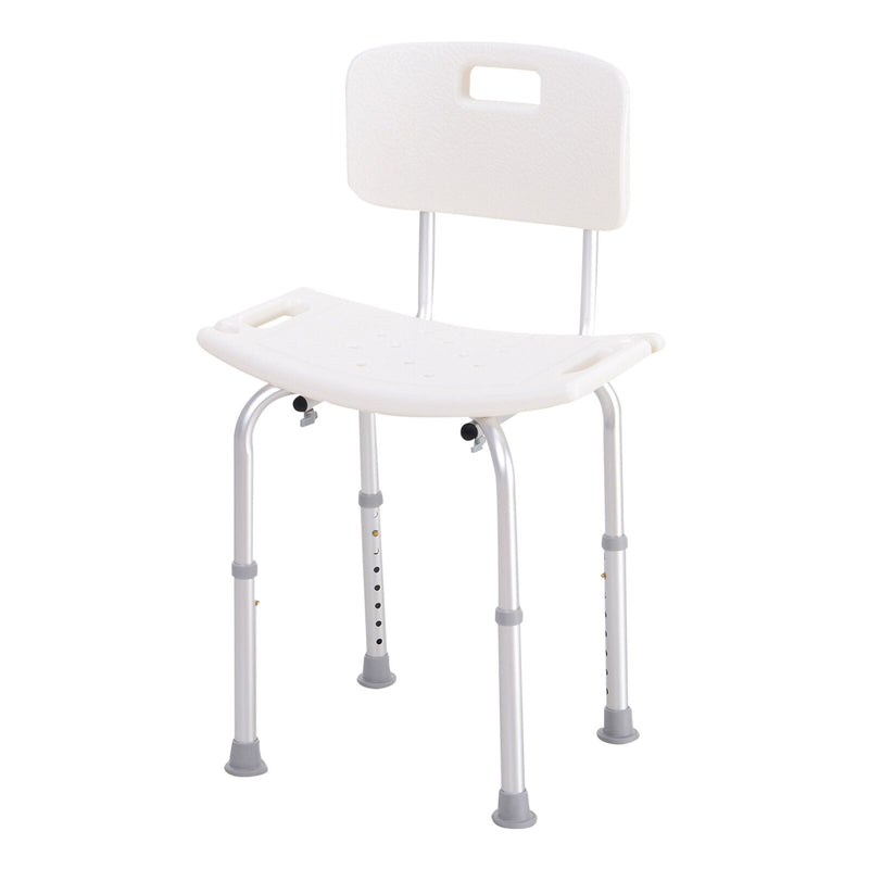 33.7" Bath Chair Seat Safety Bathroom Aids Adjustable Positions White