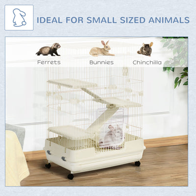 4-Level Hamster or Small Animal Hutch/Cage, White, 43.25&quot; H 842525186469