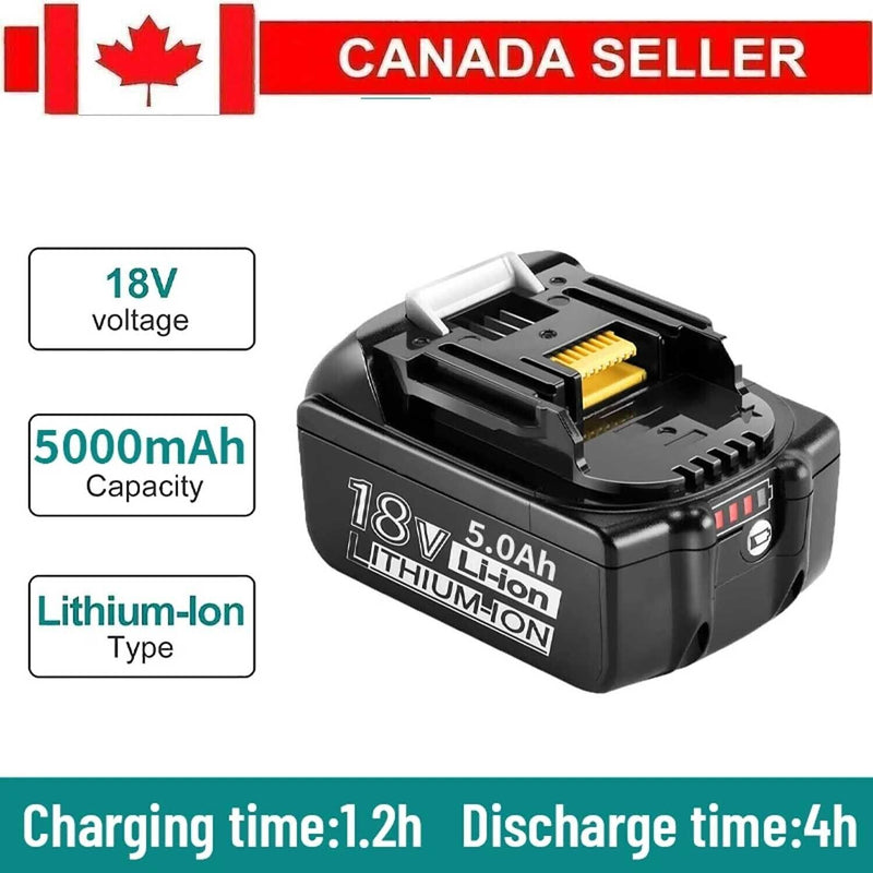 18V 5.0Ah Replacement Battery 5000mAh For Makita BL1850B Power Tool Battery