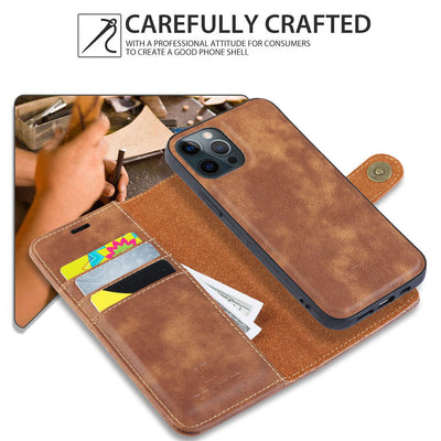 Case for iPhone 13,Pro,Max,Mini Magnetic Folio Luxury Vegan Leather Wallet Case