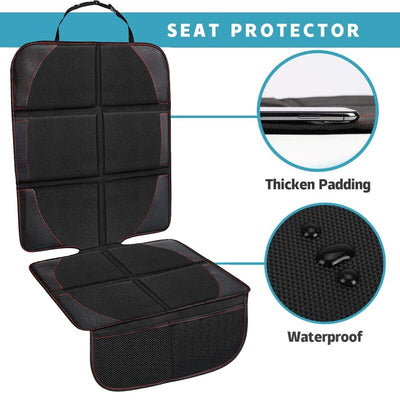 Water & Dirt-proof Car Seat Cover Protector & Car Backseat Organizer Kick Mat