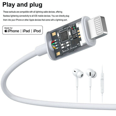 Noise Isolation Stereo Wired In-Ear Headphones w/Mic for Apple iPhone/iPad/iPod