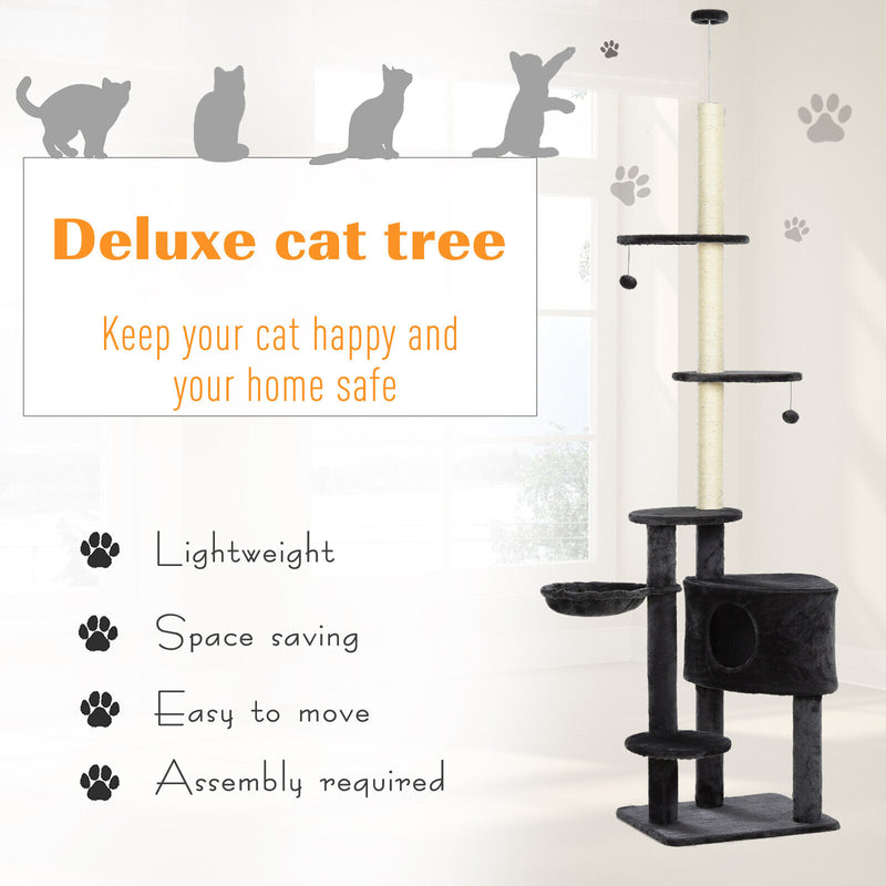 Cat Tree Stand House Hammock Pet Furniture Kitten Activity Tower Play 5-Tier 842525196185