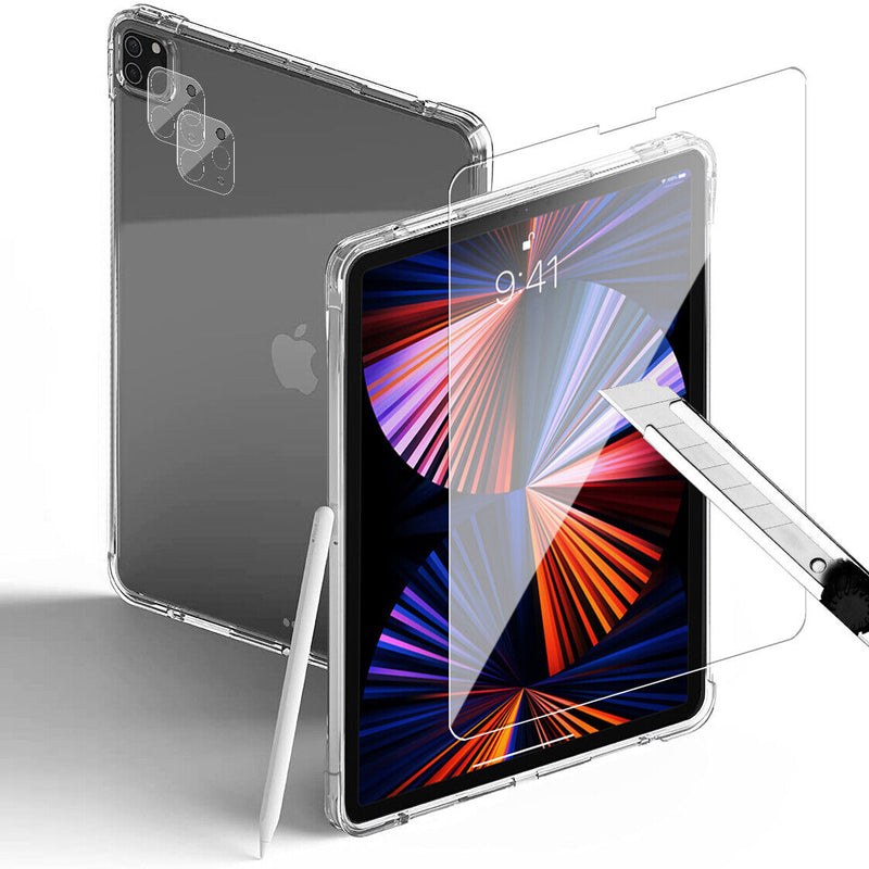 iPad Pro 12.9inch 2020 2021 Transparent Slim Case+Screen+2xCamera Lens Protector