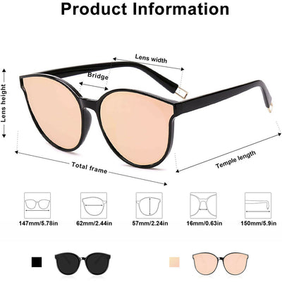 Women's Oversized Polarized Cat Eye Sunglasses Lightweight with HD Vison Lenses