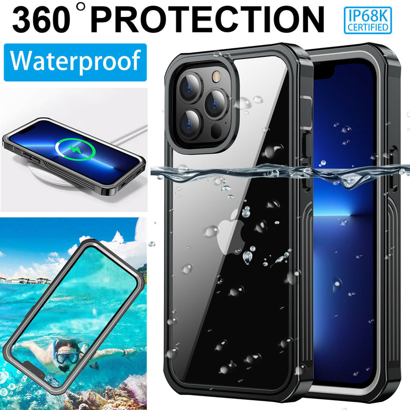 IP68 Waterproof FULL-Sealed Case Cover with Screen Protector for Apple iPhone 13