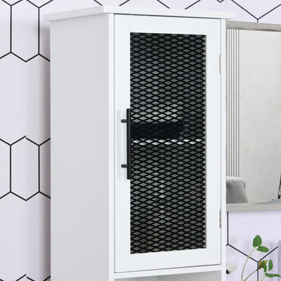HOMCOM Tall Bathroom Storage Cabinet Free Standing Linen Tower w/ Doors Shelves