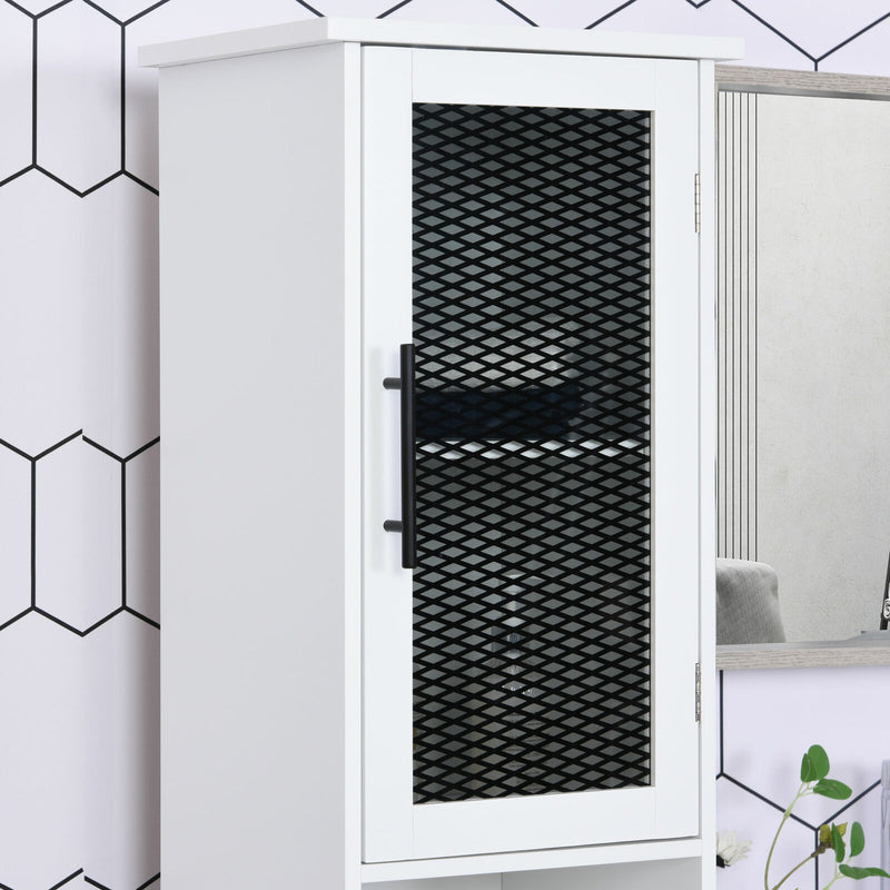 HOMCOM Tall Bathroom Storage Cabinet Free Standing Linen Tower w/ Doors Shelves