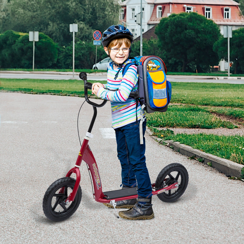 Adjustable Kids Pro Stunt Scooter Children Street Bike Ride On 12” Tire Red