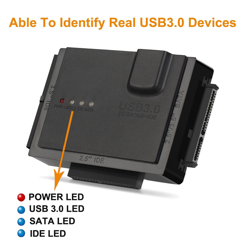 SATA/IDE to USB 3.0 Adapter Converter for 2.5/3.5 Inch IDE&SATA External HDD SSD