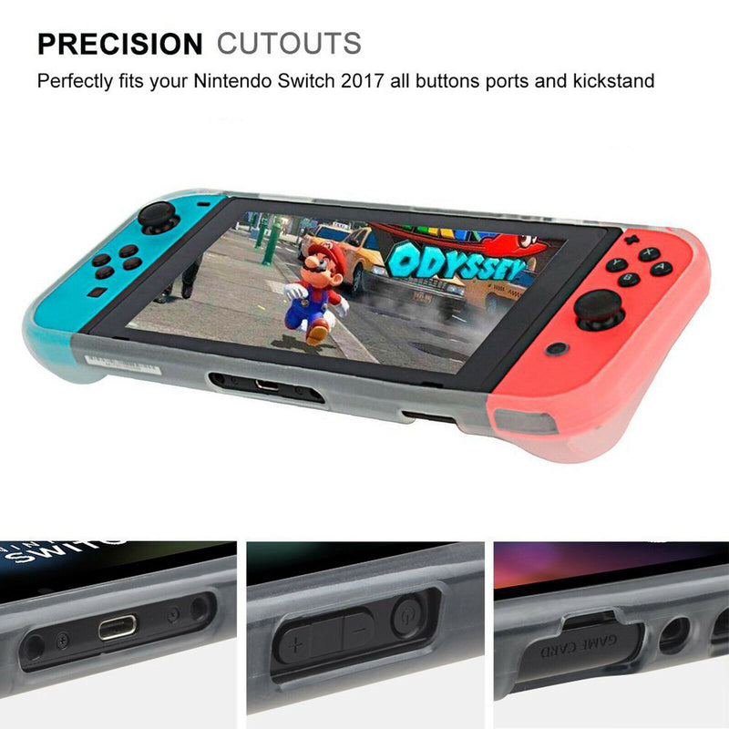 Nintendo Switch Lite Protective Accessories-Clear TPU Case+Tempered Glass+6xCaps