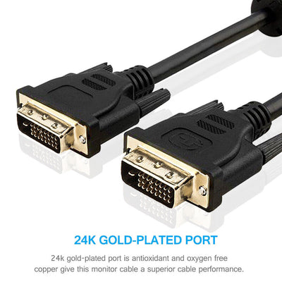 Gold Plated DVI to DVI Monitor Adapter Cable Support 2560x1600 6 10 15 25FT