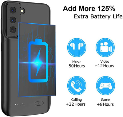 For Galaxy S22 6.1" Rechargeable Battery Case Backup Power Bank [4800mAh] CA