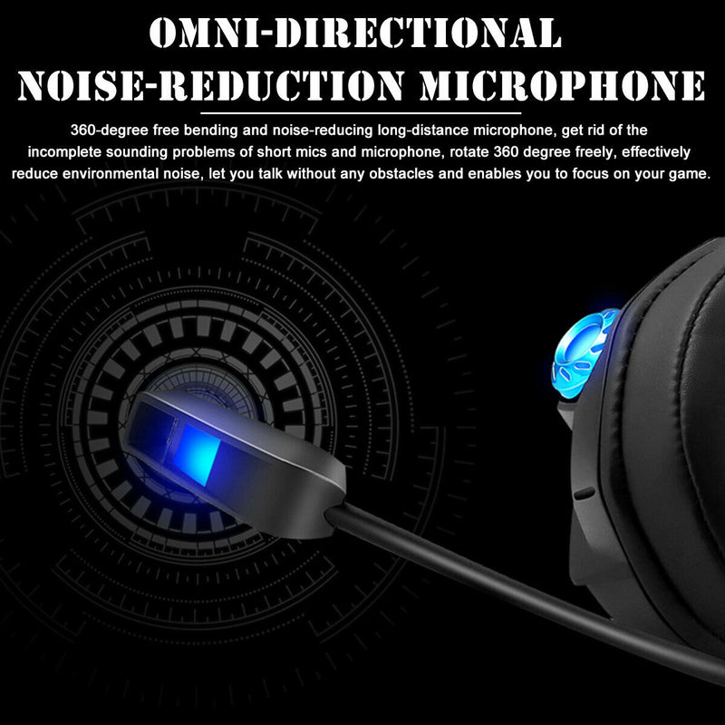 Wired Stereo Bass 7.1 Surround Gaming Headset for PC with Noise Canceling Mic