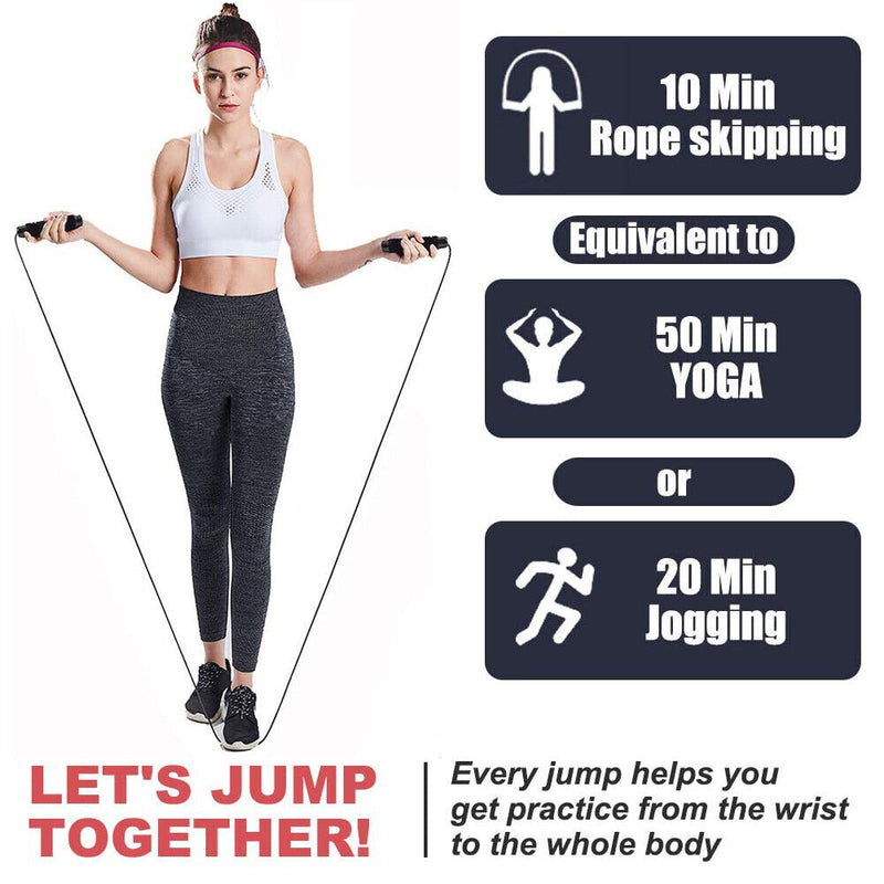 Adjustable Jumping Skipping Rope with Ball Bearing Cable for Exercise Fitness