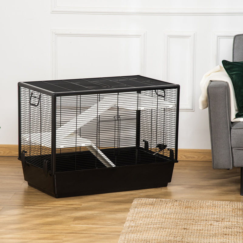 Small Animal Cage with Easy-Grip Handles, Metal Chinchilla Cage, Hedgehog Cage