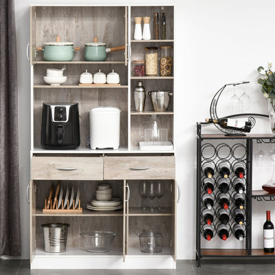 Kitchen Cupboad with Hutch Multi Storage Cabinet Sideboard with Drawers