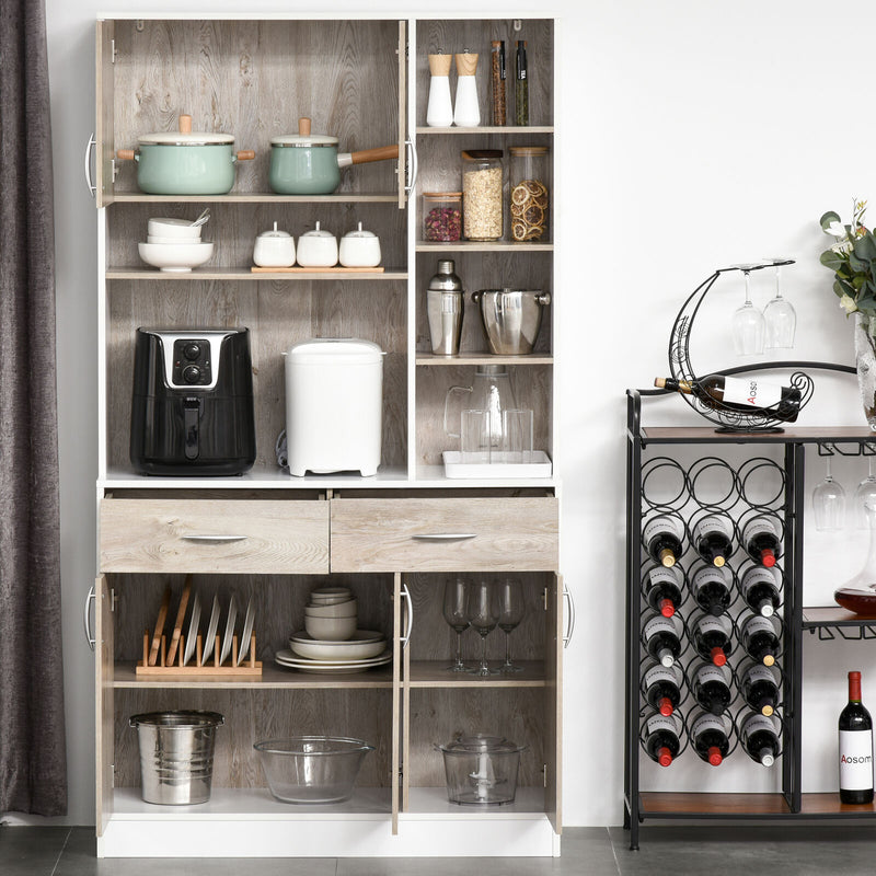 Kitchen Cupboad with Hutch Multi Storage Cabinet Sideboard with Drawers