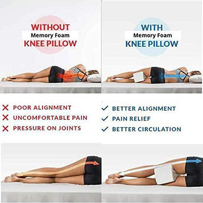 Memory Foam Knee Pillow Orthopedic Leg Pillow Designed for Side Sleepers Cushion