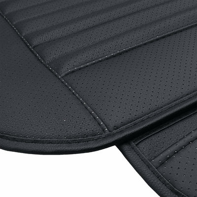 Breathable Padded Luxury Leather Car Front Seat Cushion Cover Black for All Cars