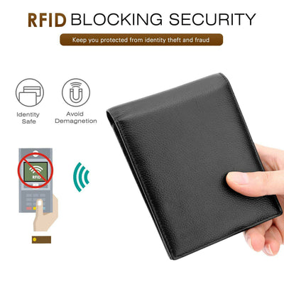 Luxury Mens Slim Front Pocket Wallet ID Window Card Case with RFID Blocking CA