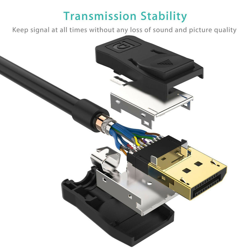 Gold Plated DisplayPort to DisplayPort Cable 6Feet - 4K Resolution Ready 4K@30Hz