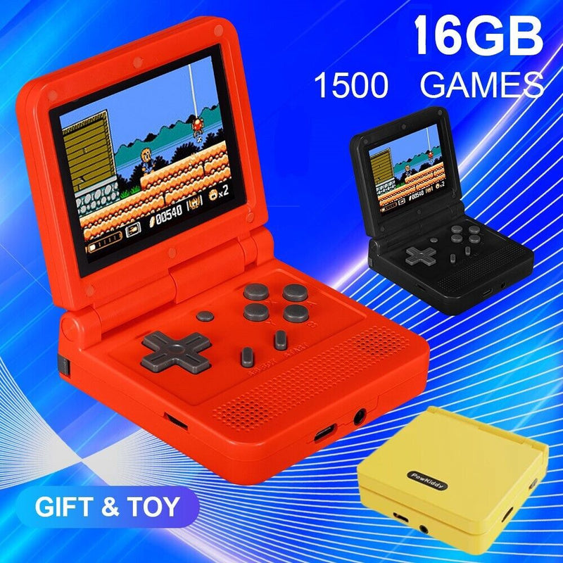 Powkiddy V90 Retro Pocket Flip Handheld Video Game Console 3.0&quot; IPS 1500+ Games