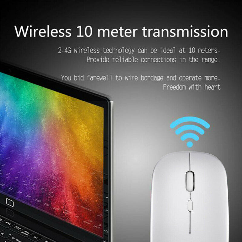 2.4G Rechargeable USB C Wireless Mouse Quiet Clicking for Type-C Laptop, MacBook