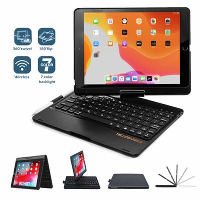 For iPad 6 7th, Air 3rd, Pro 11" 12.9" Rotatable Backlit Wireless Keyboard Case