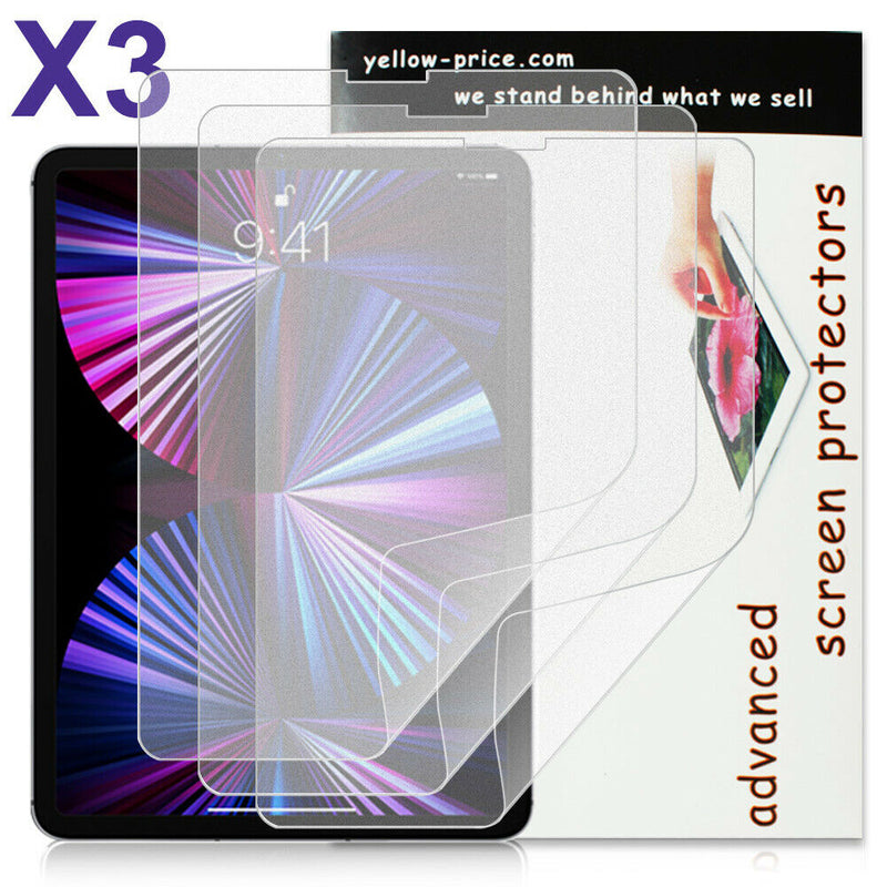 For iPad 7.9 9.7 10.2 10.5 11 12.9 Top Quality PET Film Screen Protector, 3-Pack