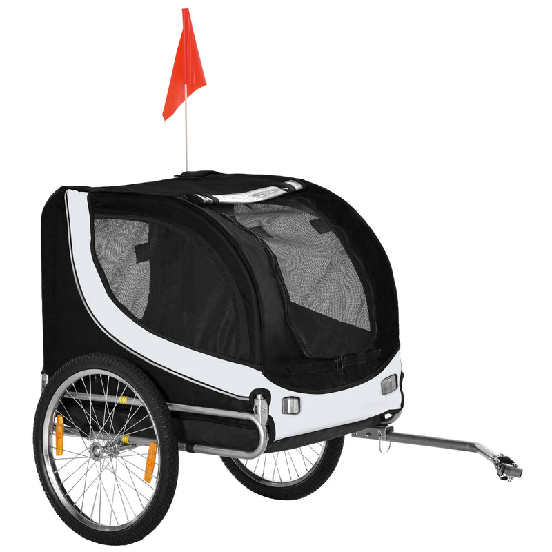 Pet Bike Trailer Dog Cat Travel Carrier Foldable Black