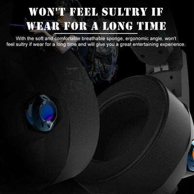 Wired Stereo Bass 7.1 Surround Gaming Headset for PC with Noise Canceling Mic