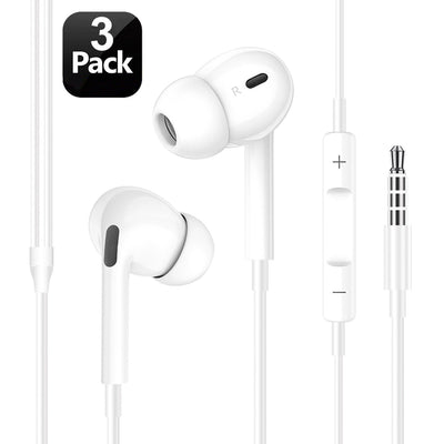 3.5mm Jack HD Stereo Wired Headphones for iPhone 5S SE 6 6S, Galaxy S6 S7 S8 S9