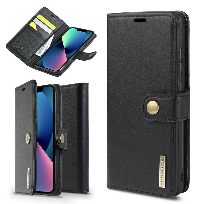 Case for iPhone 13,Pro,Max,Mini Magnetic Folio Luxury Vegan Leather Wallet Case