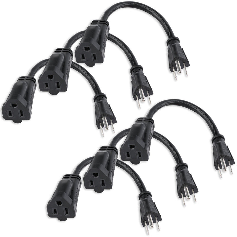 3 Prong Male Plug to Female Socket Extension Cable 18 AWG Power Cord (3-12Pack)