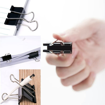 100x 4 in 1 clip box T Push Binder Clips set for School Office Supplies kit set