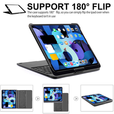 Rotatable Backlit Keyboard Folio Case w/Screen Protector for iPad Pro 11 M1 2021