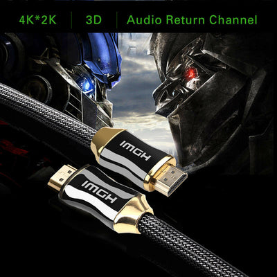 4K High Speed HDMI 2.0 Cable, 3D, UHD, HDR, 1080p, 2160p, Ethernet, Audio Return