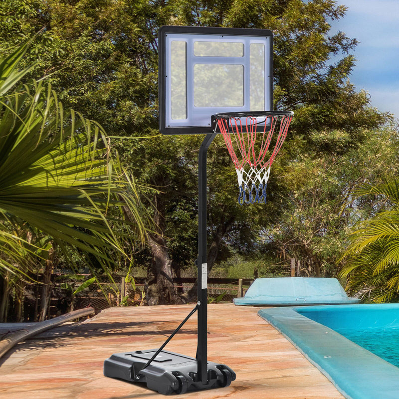 3.6/4.3ft Adjustable Basketball Hoop Backboard  w/ Wheels