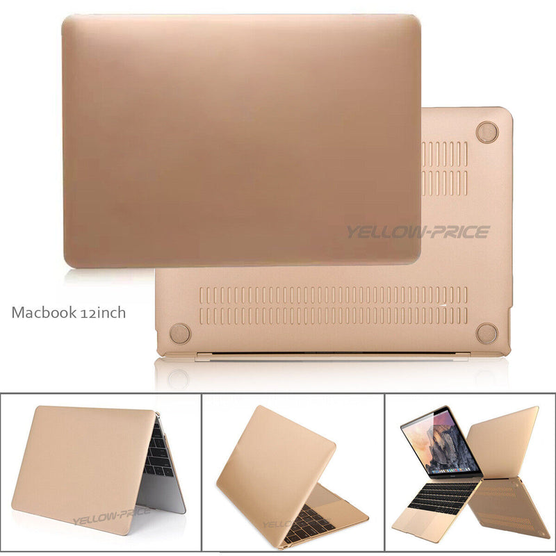 2015 MacBook Retina 12" A1534 Gold Hard Shell+ Keyboard Cover+ Screen Protector