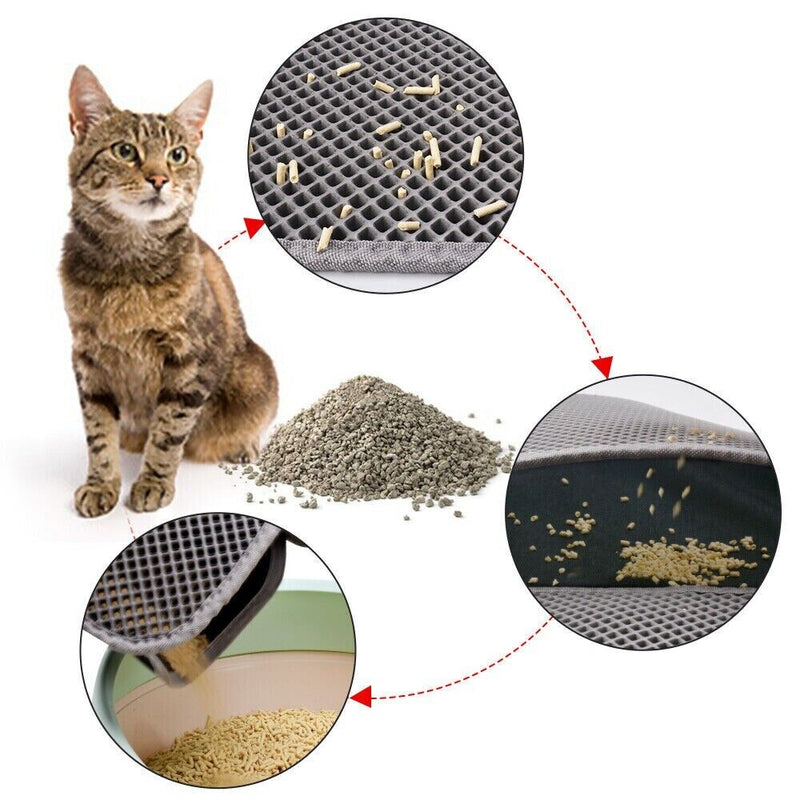 Cat Litter Mat Anti-Tracking Mat Honeycomb Double Layer Waterproof Urine Proof