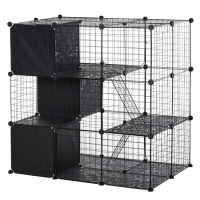 Indoor Cage for Small Animals w/ Storage 41.25&quot; L x 27.5&quot; W x 41.25&quot; H, Black 842525170994